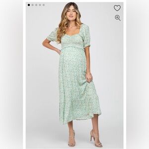 PinkBlush Maternity Floral Maxi Dress, L, Post-bump friendly!